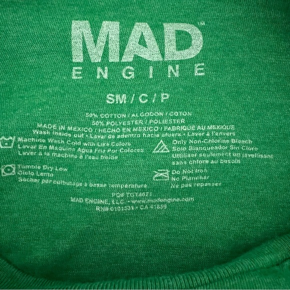 MAD Engine green St Patrick’s Day tee shirt Ireland graphic Irish flag S - Picture 5 of 9